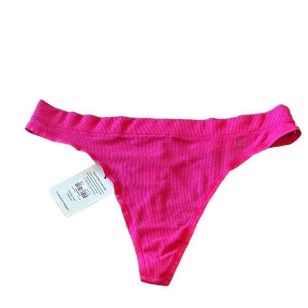 NWT TOMMY JOHN  Women's XL Second Skin Micro Ribbed Thong Underwear Bright Pink